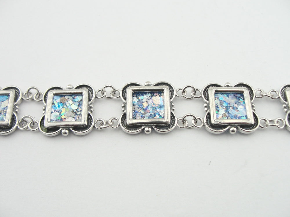 Bracelet, Roman Glass, Sterling Silver 925, Handmade, Gift, Izralien J ...